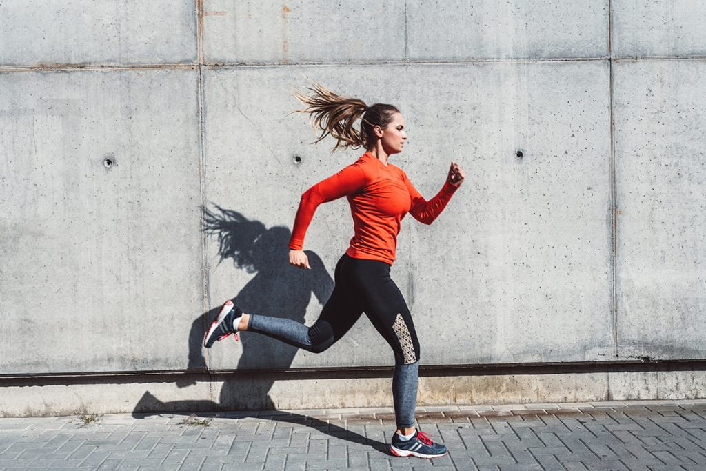 Young woman running